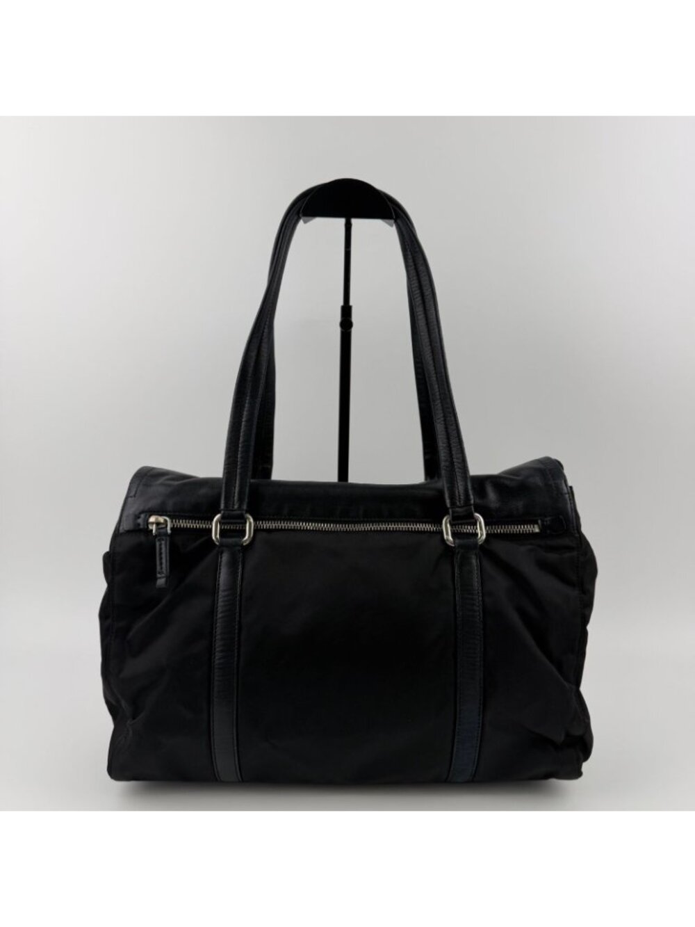 Prada Pocono Tote Black Nylon Leather Vintage - Picture 2 of 15